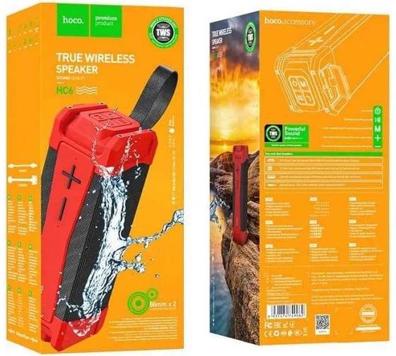 Портативная bluetooth колонка Hoco HC6 Magic sports BT speaker, красная 811561