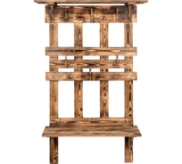 Вешалка с полкой и скамейкой Банные штучки 173x110x32 см, обожжённая сосна, класс ав 33155