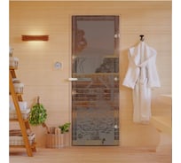 Дверь для бани DoorWood Банька в лесу бронза матовая, 2000x700 мм УТ-00014718