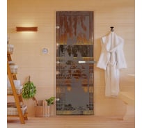 Дверь для бани DoorWood Березка бронза матовая, 2000x700 мм, левая DW-00014810