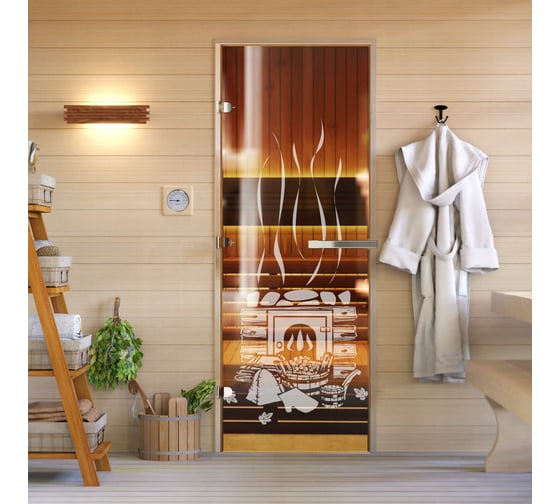 Дверь для бани DoorWood Банька бронза, 2000x800 мм, левая DW-00014780 1