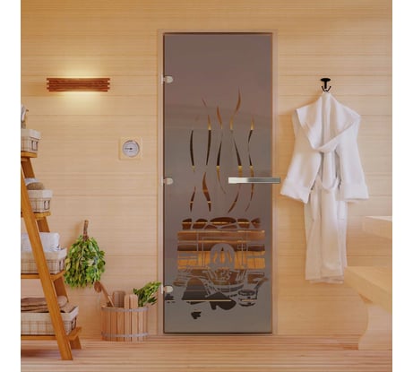 Дверь для бани DoorWood Банька бронза матовая, 1900x700 мм, левая DW-00014796