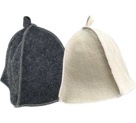 Набор Бацькина баня шапка для бани 2шт.: серая 1 шт. и белая 1 шт. 1040-2-набор-ВИ