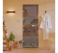 Дверь для бани DoorWood Банька в лесу бронза матовая, 2000x800 мм, левая DW-00014801