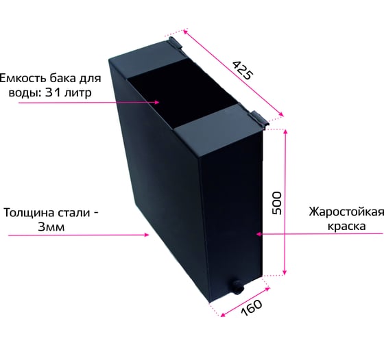 Навесной бак НМК Копеечка 31 л, на банную печь НМК070201