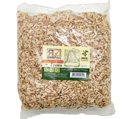 Грушевая щепа для домашнего, горячего и холодного копчения Бацькина баня 1 кг 81111-3-набор-ВИ