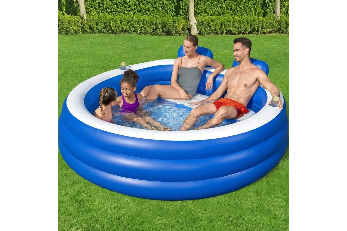 Семейный надувной бассейн BestWay Splash Paradise 231x219x79 см 54422  104788 - выгодная цена, отзывы, характеристики, фото - купить в Москве и РФ