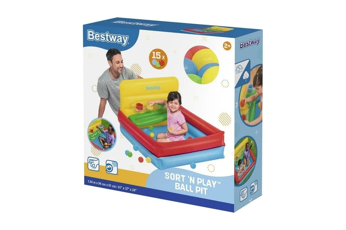 Надувной манеж с мячами BestWay Sort N Play 104x94x61 см 52546 104801