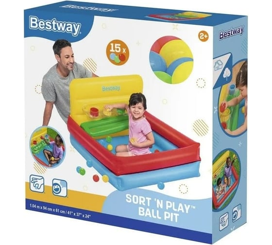 Надувной манеж с мячами BestWay Sort N Play 104x94x61 см 52546 104801