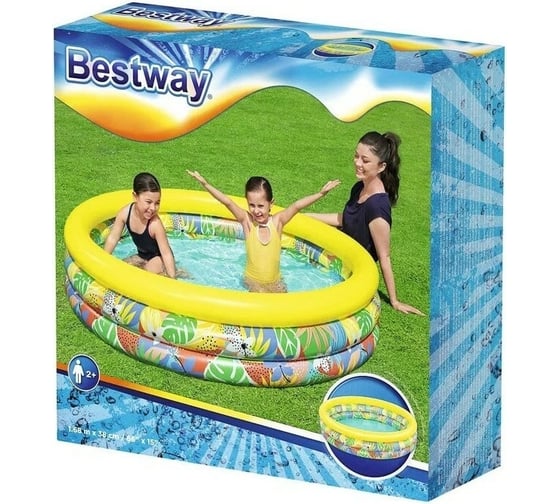 Надувной бассейн BestWay Jumbo Hippo 168x38 см 51203 104784