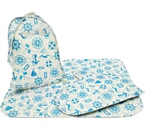 Набор 3-х предметный Бацькина баня морская атрибутика шапка, коврик, рукавичка 13317-ВИ