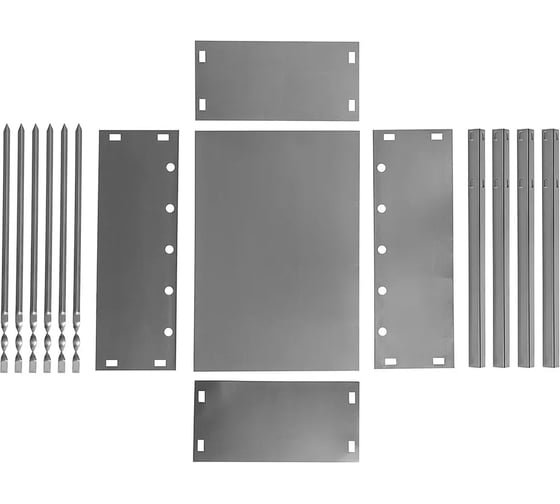 Сборный мангал Helios light 350x240x350 мм, 6 шампуров, сталь 0.4 мм hs-мc.02-э-1 00000254141