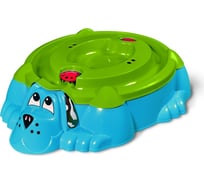 Песочница с крышкой Sheffilton KIDS Собачка 432 голубая/зеленая П-376