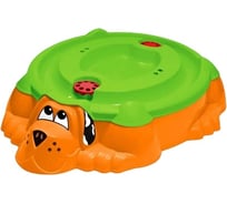 Песочница с крышкой Sheffilton KIDS Собачка 432 оранжевая/зеленая П-376 3