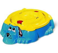 Песочница с крышкой Sheffilton KIDS Собачка 432 голубая/желтая П-376 4
