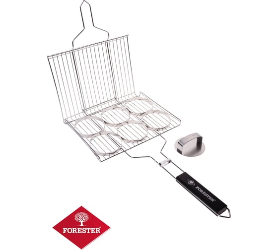 Решетка-гриль Forester 26x35 см, с 6 съемными формочками и бургер-прессом BQ-N21