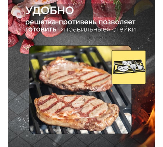 Чугунная решетка-гриль Forester 40x30 см, с керамическим антипригарным покрытием CI-05