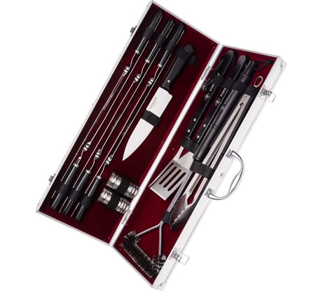 Набор для гриля Forester 14 предметов в алюминиевом кейсе BBQ-14