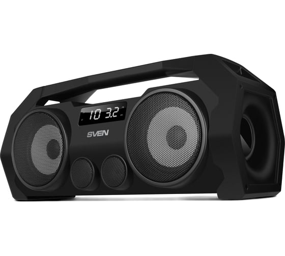 Портативная колонка SVEN АС PS-465 черная, 18 Вт, Bluetooth, FM, USB, microSD, LED-дисплей, 1800 мА*ч SV-016173 1
