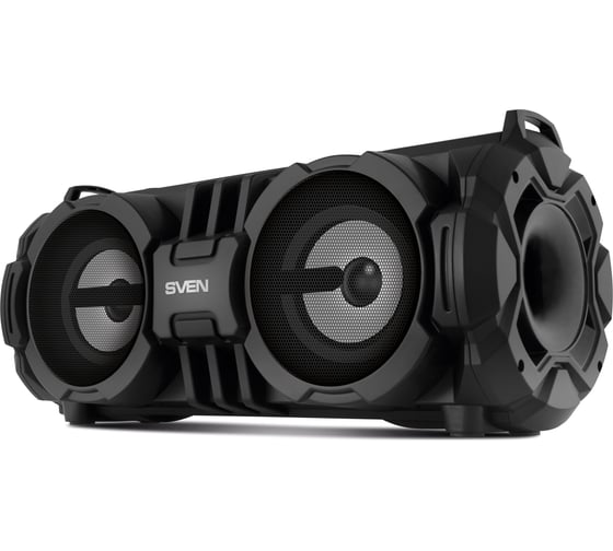 Портативная колонка SVEN АС PS-485 черная, 28 Вт, Bluetooth, FM, USB, microSD, LED-дисплей, 2000 мА*ч SV-017408