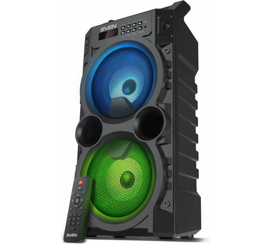 Портативная колонка SVEN АС PS-440 черная, 20 Вт, TWS, Bluetooth, FM, USB, microSD, LED-дисплей, пульт, 2000 мА*ч SV-019082 1