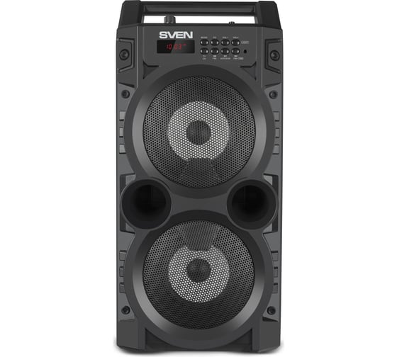 Портативная колонка SVEN АС PS-440 черная, 20 Вт, TWS, Bluetooth, FM, USB, microSD, LED-дисплей, пульт, 2000 мА*ч SV-019082