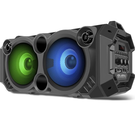 Портативная колонка SVEN АС PS-550 черная, 36 Вт, Bluetooth, FM, USB, microSD, LED-дисплей, 2000 мА*ч SV-018153
