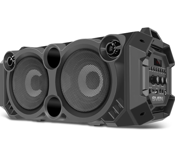 Портативная колонка SVEN АС PS-550 черная, 36 Вт, Bluetooth, FM, USB, microSD, LED-дисплей, 2000 мА*ч SV-018153