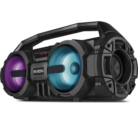 Портативная колонка SVEN АС PS-415 черная, 12 Вт, Bluetooth, FM, USB, microSD, LED-дисплей, 1500 мА*ч SV-019631