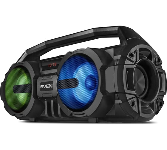 Портативная колонка SVEN АС PS-415 черная, 12 Вт, Bluetooth, FM, USB, microSD, LED-дисплей, 1500 мА*ч SV-019631