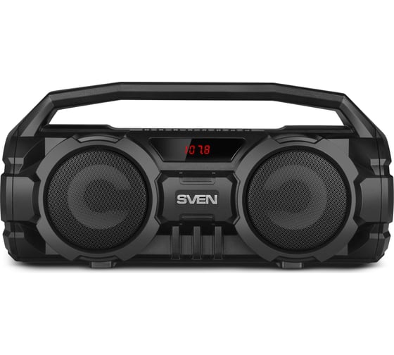 Портативная колонка SVEN АС PS-415 черная, 12 Вт, Bluetooth, FM, USB, microSD, LED-дисплей, 1500 мА*ч SV-019631