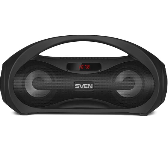 Портативная колонка SVEN АС PS-425 черная, 12 Вт, Bluetooth, FM, USB, microSD, LED-дисплей, 1500 мА*ч SV-019624