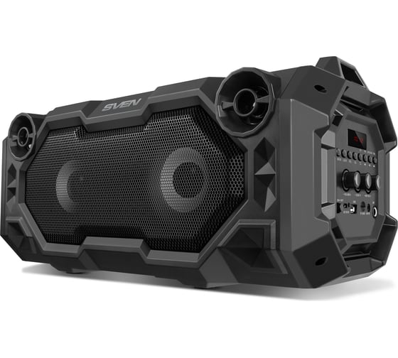 Портативная колонка SVEN АС PS-500 черная, 36 Вт, Bluetooth, FM, USB, microSD, LED-дисплей, 2000 мА*ч SV-018757