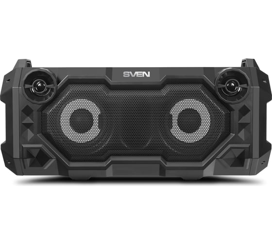 Портативная колонка SVEN АС PS-500 черная, 36 Вт, Bluetooth, FM, USB, microSD, LED-дисплей, 2000 мА*ч SV-018757