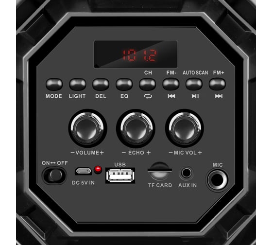 Портативная колонка SVEN АС PS-500 черная, 36 Вт, Bluetooth, FM, USB, microSD, LED-дисплей, 2000 мА*ч SV-018757