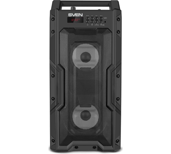 Портативная колонка SVEN АС PS-435 черная, 20 Вт, TWS, Bluetooth, FM, USB, microSD, LED-дисплей, пульт, 2000 мА*ч SV-019075