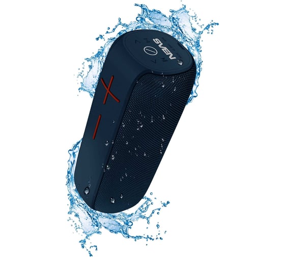 Портативная колонка SVEN АС PS-295 синяя, 20 Вт, Waterproof (IPx6), TWS, Bluetooth, FM, USB, microSD, 3000 мА*ч SV-020200