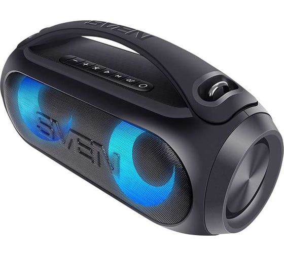 Портативная колонка SVEN АС PS-380 черная, 40 Вт, Waterproof (IPx5), TWS, Bluetooth, FM, USB, 3000 мА*ч SV-021290