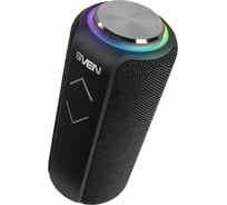 Портативная колонка SVEN АС PS-275 черная, 12 Вт, Waterproof (IPx5), TWS, Bluetooth, FM, USB, microSD, 2400 мА*ч SV-020866