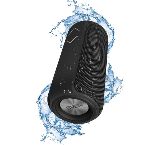 Портативная колонка SVEN АС PS-275 черная, 12 Вт, Waterproof (IPx5), TWS, Bluetooth, FM, USB, microSD, 2400 мА*ч SV-020866