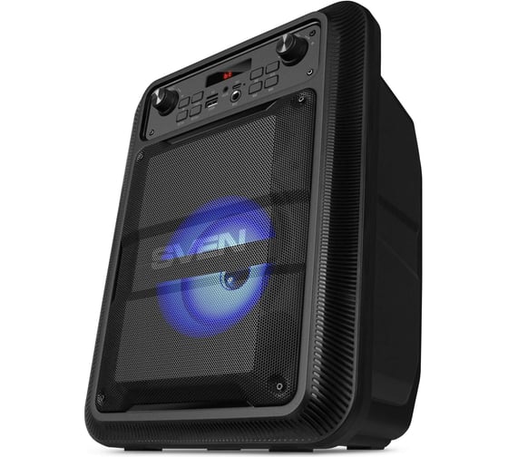 Портативная колонка SVEN АС PS-400 черная, 12 Вт, TWS, Bluetooth, FM, USB, microSD, LED-дисплей, 1200 мА*ч SV-020491 1