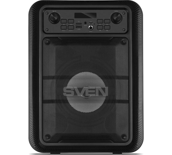 Портативная колонка SVEN АС PS-400 черная, 12 Вт, TWS, Bluetooth, FM, USB, microSD, LED-дисплей, 1200 мА*ч SV-020491