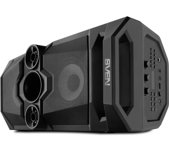 Портативная колонка SVEN АС PS-650 черная, 50 Вт, TWS, Bluetooth, FM, USB, microSD, LED-дисплей, 4000 мА*ч SV-018450