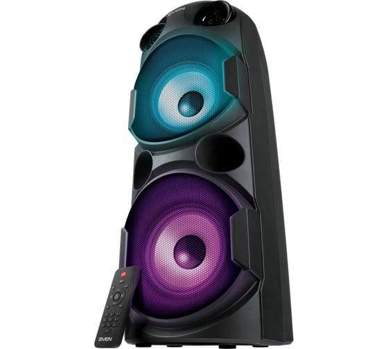Портативная колонка SVEN АС PS-750 черная, 80 Вт, TWS, Bluetooth, FM, USB, microSD, LED-дисплей, 4400 мА*ч SV-019617