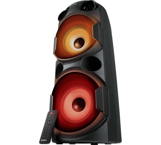 Портативная колонка SVEN АС PS-750 черная, 80 Вт, TWS, Bluetooth, FM, USB, microSD, LED-дисплей, 4400 мА*ч SV-019617