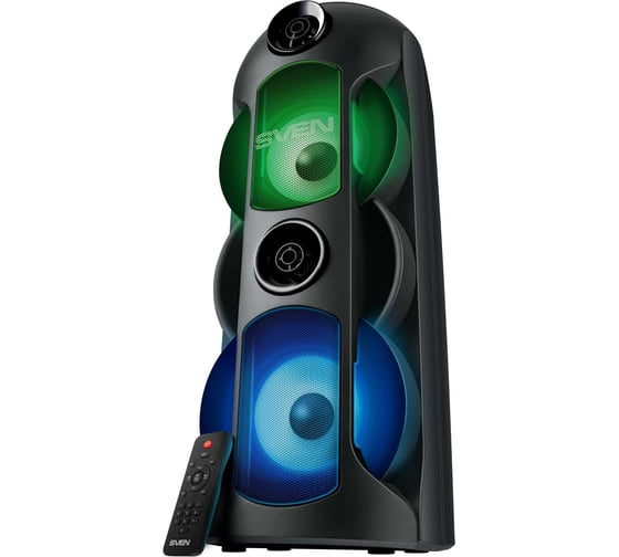 Портативная колонка SVEN АС PS-720 черная, 80 Вт, TWS, Bluetooth, FM, USB, microSD, LED-дисплей, 4400 мА*ч SV-019600