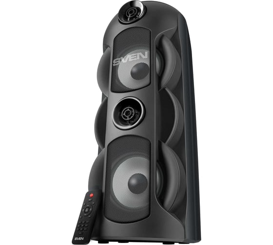 Портативная колонка SVEN АС PS-720 черная, 80 Вт, TWS, Bluetooth, FM, USB, microSD, LED-дисплей, 4400 мА*ч SV-019600