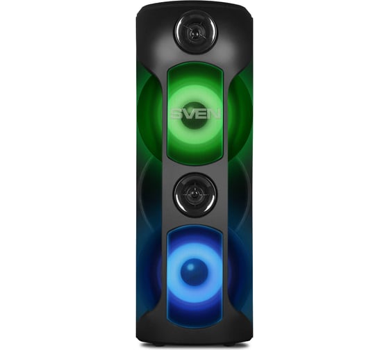 Портативная колонка SVEN АС PS-720 черная, 80 Вт, TWS, Bluetooth, FM, USB, microSD, LED-дисплей, 4400 мА*ч SV-019600