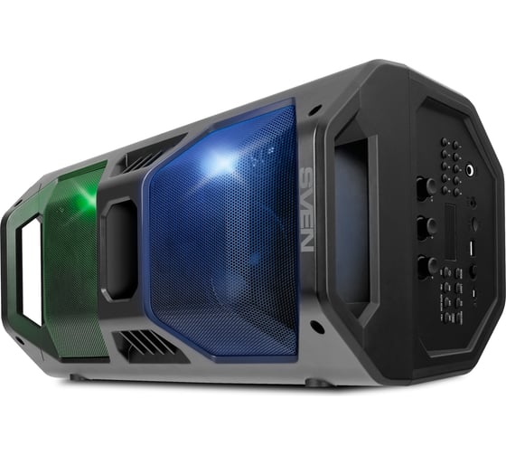 Портативная колонка SVEN АС PS-600 черная, 50 Вт, TWS, Bluetooth, FM, USB, microSD, LED-дисплей, 4000 мА*ч SV-018443