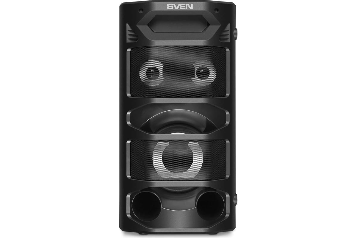 Портативная колонка SVEN АС PS-670 черная, 65 Вт, TWS, Bluetooth, FM, USB,  microSD, LED-дисплей, пульт, 4400 мА*ч SV-020170